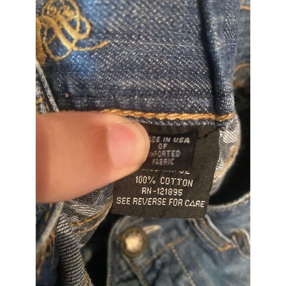 Affliction Denim Jeans Mens 36x30 Blue Distressed SP - Picture 7 of 10